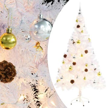 vidaXL Kunstkerstboom met verlichting en kerstballen 150 cm, Diversen, Verzenden, Nieuw