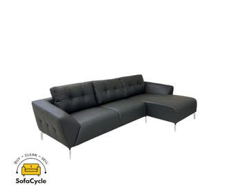 Hoekzetel antraciet in skai leder, hoek R – overstock, Verzenden, Nieuw