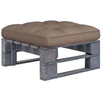 vidaXL Tuinhocker pallet geïmpregneerd grenenhout grijs, Verzenden, Nieuw