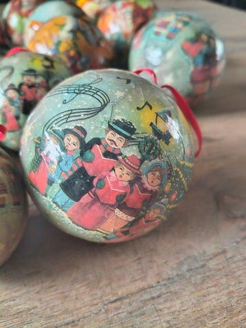 Kerstdecoratie (24) - Papier-maché - Vintage, Nieuw