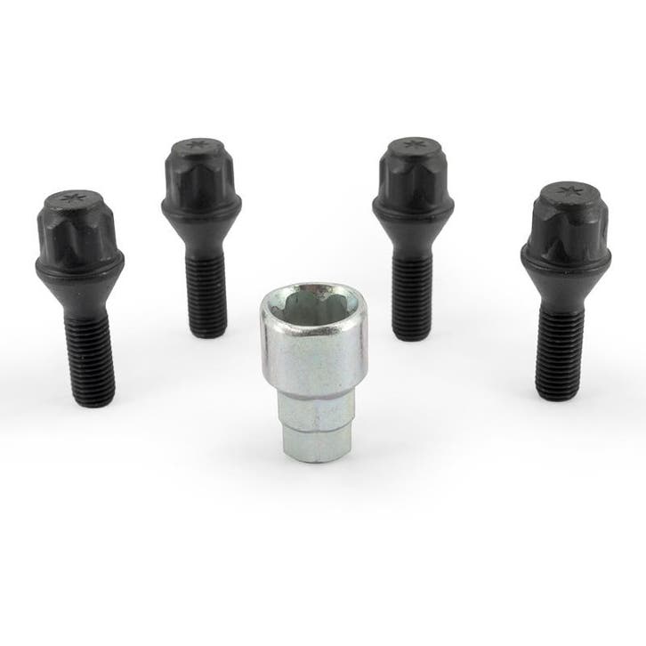 H&R Wielslotenset M12x1.50x28mm konisch Zwart - 4 slotbouten, Auto-onderdelen, Ophanging en Onderstel, Nieuw, Verzenden