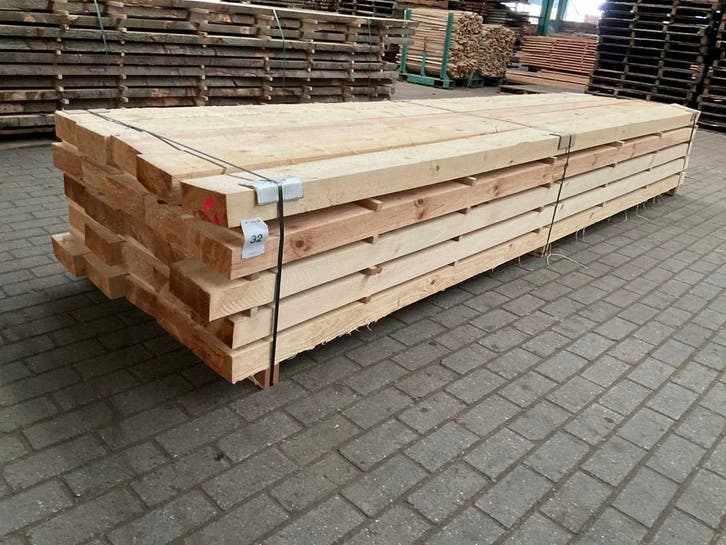 Online veiling - Zwarte Den balken 85x200 mm (25x), Zakelijke goederen, Machines en Bouw | Houtbewerking, Ophalen