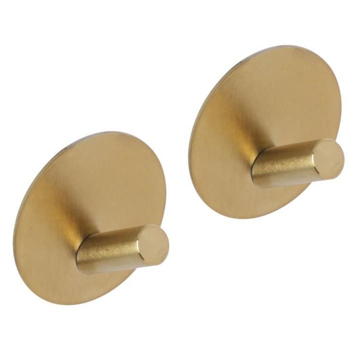 Differnz haak zelfklevend rond schuin rvs goud 2 stuks, Huis en Inrichting, Woonaccessoires | Kapstokken, Nieuw, Overige materialen