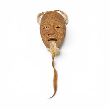 Noh masker - Hout (Zonder minimumprijs)