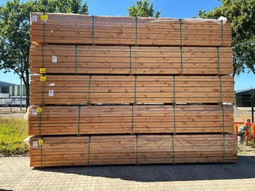 4x (70x) Red Class Wood vuren ligger 5000x140x65mm, Tuin en Terras, Nieuw