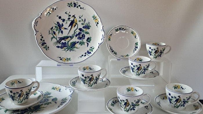Villeroy & Boch - Koffie- en theeservies (14) - Phoenix blau, Antiquités & Art, Antiquités | Meubles | Tables