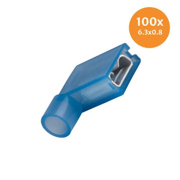 Vlakstekerhuls Geïsoleerd Haaks Blauw 100 Stuks, Ophalen of Verzenden, Nieuw
