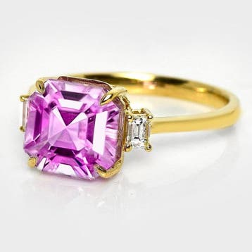 Zonder minimumprijs - Ring - 14 karaat HRD 4,30 ct roze,, Nieuw