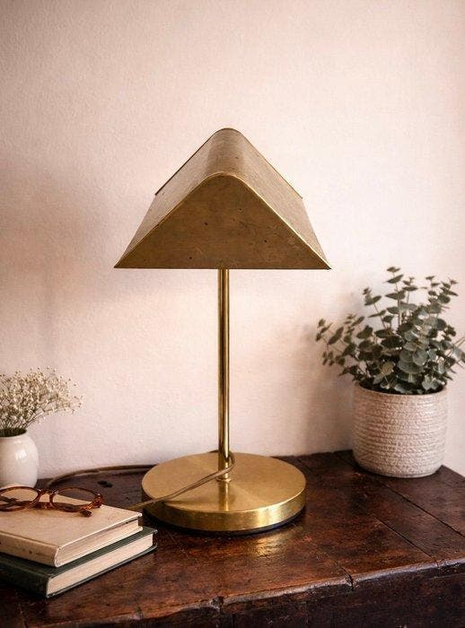 Bureaulamp - Messing - Messing tafellamp, Antiquités & Art, Curiosités & Brocante