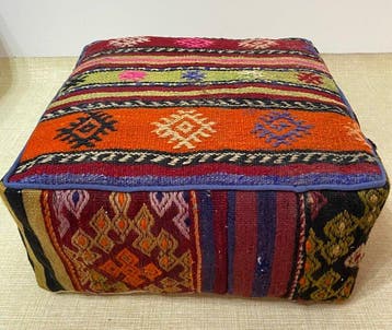 Kelim Poef - Kelim - 48 cm - 48 cm