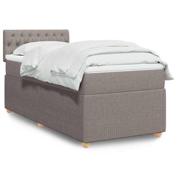 vidaXL Boxspring met matras stof taupe 90x200 cm, Verzenden, Nieuw