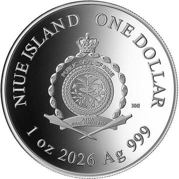 Niue. 1 Dollar 2026 Queen Elizabeth II: The 100th, Postzegels en Munten