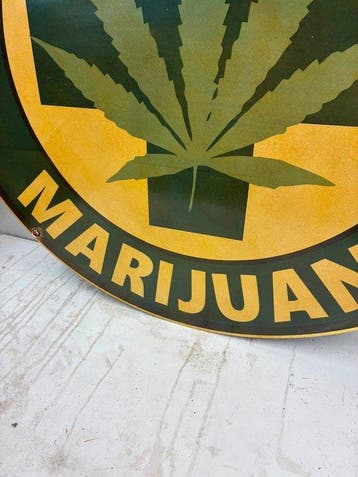 XXL Emaille reclamebord – Medical Marijuana – Rond – 76 cm –