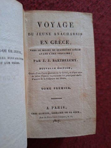J. J. Barthélemy - Voyage du jeune Anacharsis en Grèce -, Antiek en Kunst