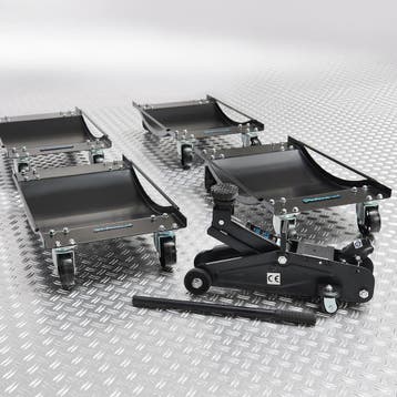 Datona Automover set van 4 stuks en krik - Datona - Zwart, Auto diversen, Krikken, Ophalen of Verzenden, Nieuw