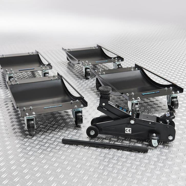 Datona Automover set van 4 stuks en krik - Datona - Zwart, Auto diversen, Krikken, Ophalen of Verzenden