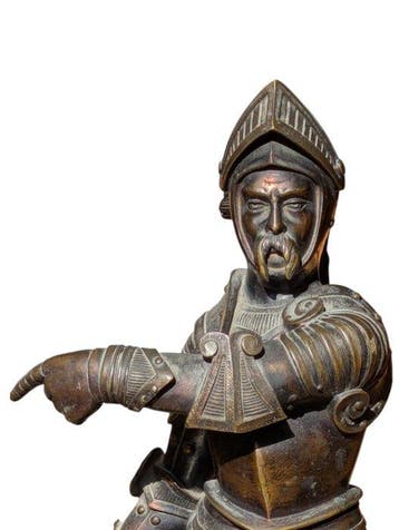 Beeld, Knight - 35 cm - Brons, Marmer
