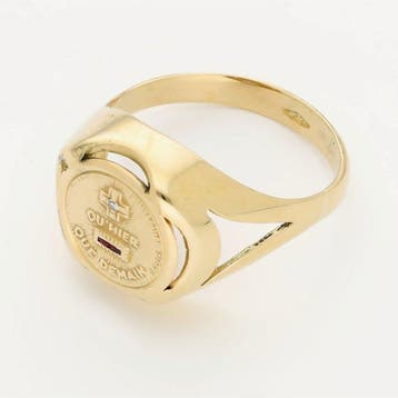Ring - 18 karaat Geel goud - Diamant - Robijn, Nieuw