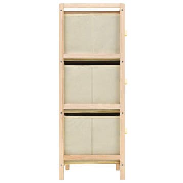 vidaXL Opbergmeubel met 6 stoffen manden cederhout beige, Verzenden