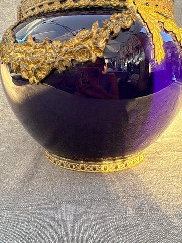 Laveno - Vase - Céramique, Laiton - Cache-pot des années