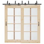 vidaXL Doos met onderdelen voor schuifdeur 213,5 cm staal, Doe-het-zelf en Bouw, Hang- en Sluitwerk, Verzenden, Nieuw