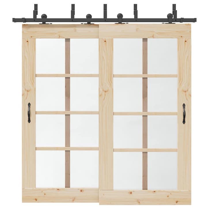 vidaXL Doos met onderdelen voor schuifdeur 213,5 cm staal, Doe-het-zelf en Bouw, Hang- en Sluitwerk, Nieuw, Verzenden