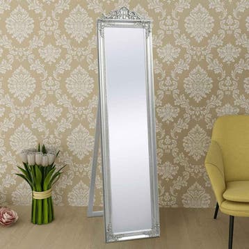 vidaXL Vrijstaande spiegel Barok 160x40cm zilver, Huis en Inrichting, Verzenden, Nieuw