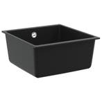 vidaXL Wasbak Zwart 430 x 460 mm 80% Kwarts en 20% Hars, Huis en Inrichting, Verzenden, Nieuw