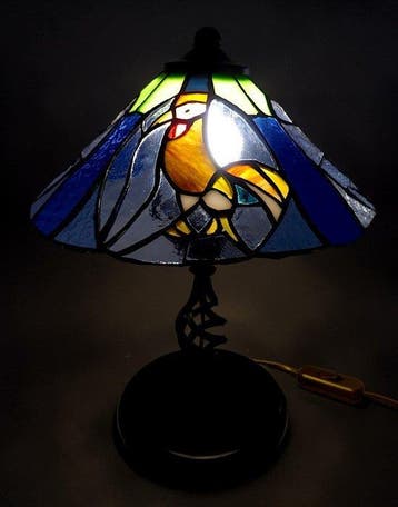 Tafellamp - Model Le Coq in Tiffany-stijl 1950 –