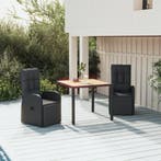 vidaXL 3-delige Tuinset poly rattan en massief acaciahout, Verzenden, Nieuw, Tuinset