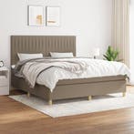 vidaXL Boxspring met matras stof taupe 160x200 cm, Verzenden, Nieuw