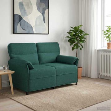 vidaXL 2-Zits Sofa 2-zits Donkergroen 138 x 83 x 95 cm Stof, Verzenden, Nieuw