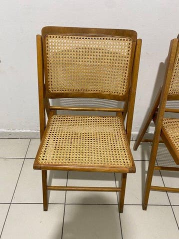Stoel (2) - Hout, Rattan - stoelen van Weense stro