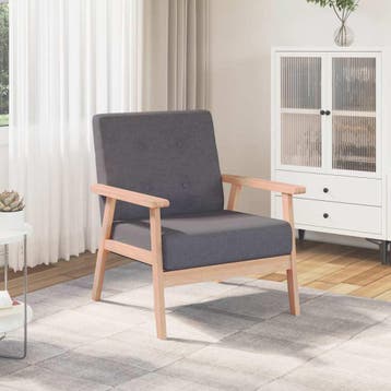 vidaXL Fauteuil stof donkergrijs, Huis en Inrichting, Fauteuils, Verzenden, Nieuw