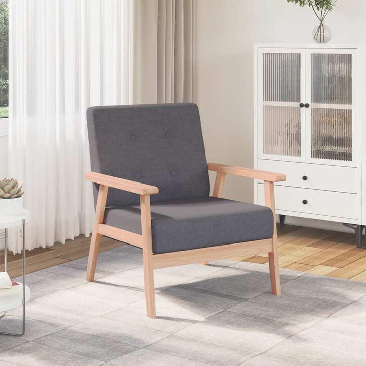 vidaXL Fauteuil stof donkergrijs, Huis en Inrichting, Fauteuils, Nieuw, Verzenden