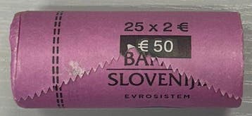 Slovenië. 2 Euro 2022 Erasmus (25 pieces) in roll (Zonder