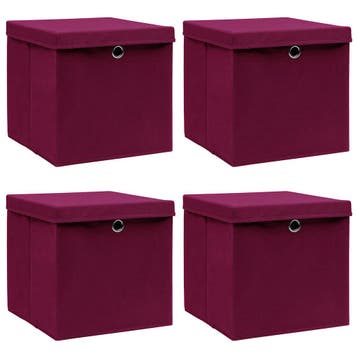 vidaXL Opbergboxen met deksel 4 st 32x32x32 cm stof, Verzenden, Nieuw