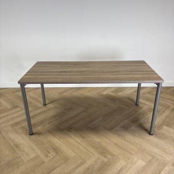 Eromes kantinetafel 160x80 cm, midden eiken - grijs, Bureau