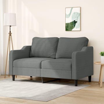 vidaXL Tweezitsbank / zetel 140 cm stof donkergrijs, Huis en Inrichting, Verzenden, Nieuw
