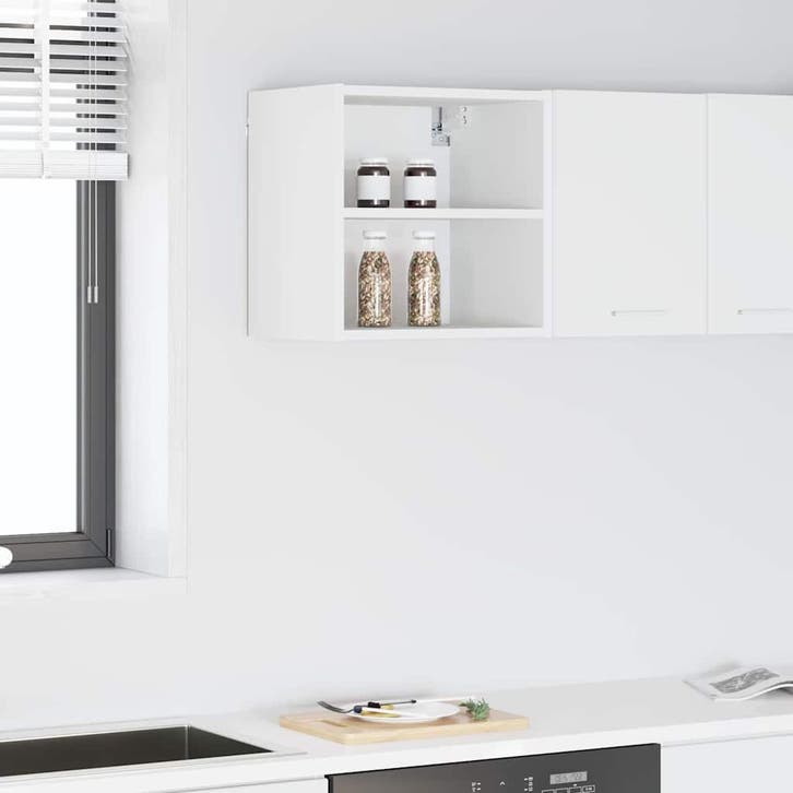 vidaXL Hangkast met opslag Wit 40 x 29,5 x 40 cm Bewerkt, Maison & Meubles, Armoires | Autre, Envoi