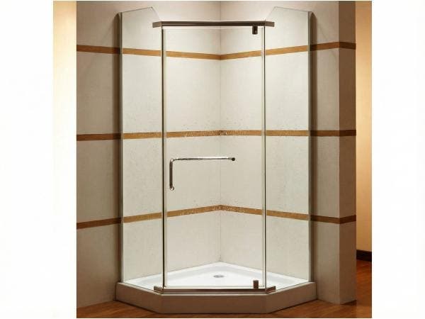 Veiling - Douchecabine vijfhoek - 90x90 cm, Doe-het-zelf en Bouw, Sanitair, Nieuw