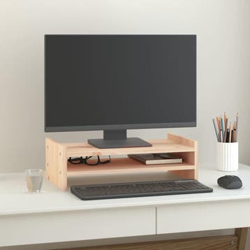 vidaXL Monitorstandaard 50x27x15 cm massief grenenhout, Computers en Software, Verzenden, Nieuw