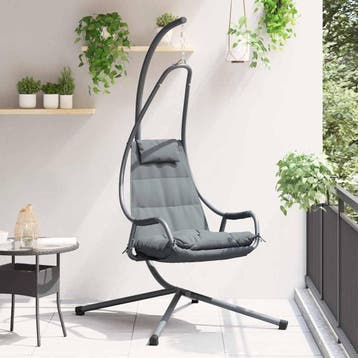 vidaXL Hangende ei-stoel Staal 94 x 107 x 196,5 cm Antraciet, Verzenden