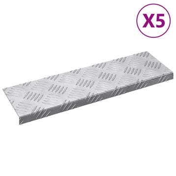 vidaXL Trapmatten 5 st 60 x 18 x 2,5 cm Zilver Aluminium, Doe-het-zelf en Bouw, Verzenden, Nieuw
