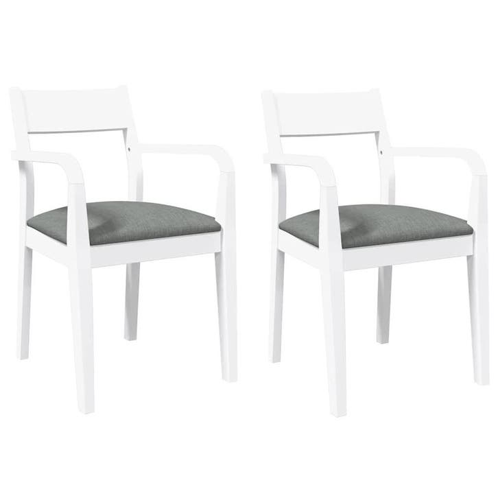 Eetkamerstoelen Wit 2st | 56% Korting | Retour deal, Huis en Inrichting, Stoelen, Overige kleuren, Twee, Zo goed als nieuw, Stof