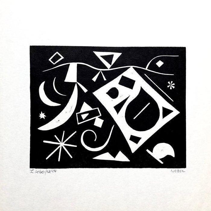 Otto Nebel (1892-1973) - Composition L.460 from La Lune en, Antiquités & Art, Antiquités | Autres Antiquités