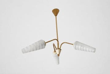 Plafondlamp - Messing, Glas