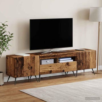 vidaXL 5-delige LED TV-kast Oud hout Bewerkt hout, Verzenden, Nieuw