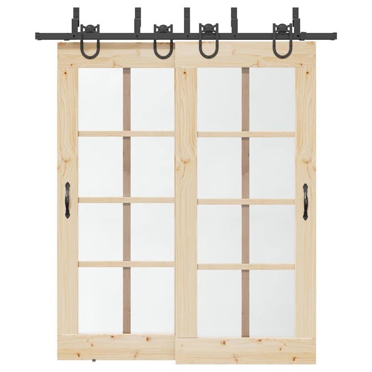 vidaXL Doos met onderdelen voor schuifdeur 200 cm staal, Doe-het-zelf en Bouw, Hang- en Sluitwerk, Nieuw, Verzenden