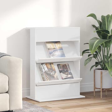 vidaXL Tijdschriftenrek Wit 70 x 41 x 96 cm Bewerkt hout, Verzenden, Nieuw